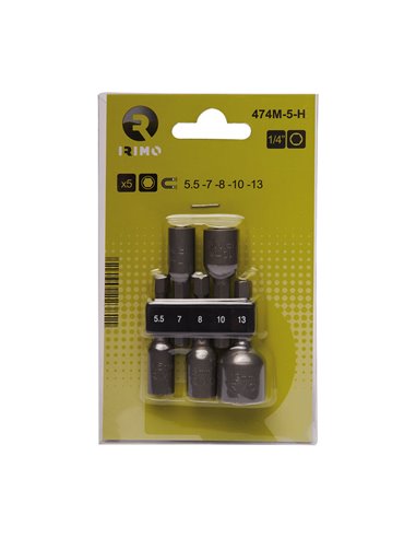 Juego 5 puntas stecker magnéticas 5,5-13mm 474m-5-h irimo