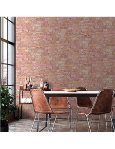 Rollo papel pintado alta calidad ladrillo rojo 0,53 x 10m 2603-6 ich 2