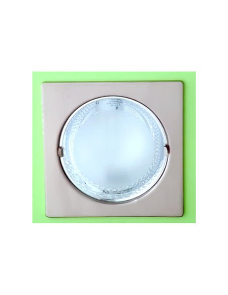 Downlight embutido 1xe27 9x18,8x18,8 Cm S/lâmpada quadrada níquel Corte 17d