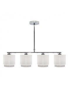 Lampara Kenya 4xe14 Blanca/gris Regx77x14 Cm