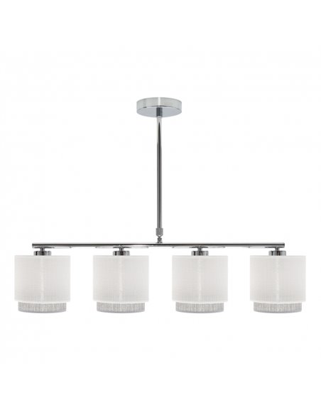 Lampara Kenya 4xe14 Blanca/gris Regx77x14 Cm