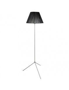 Pie De Salon 1xe27 Plata C/pantalla Hilo Negro 40x40x150 Cm