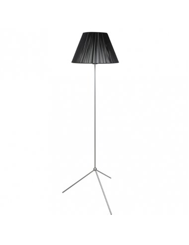 Pé de Sala 1xe27 Prata com Tela de Fio Preto 40x40x150 Cm