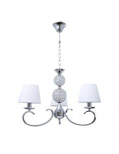 Lâmpada Ordoñez 3xe14 Cromo Branco Abajur Regx60x60 Cm