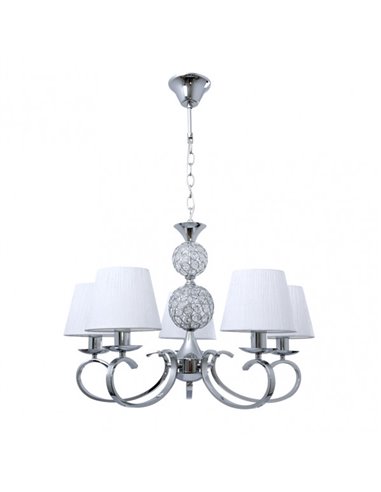 Lâmpada Ordoñez 5xe14 Cromo Branco Abajur Regx60x60 Cm