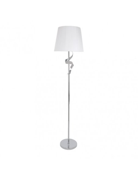 Pie Salon Baeza 1xe27 Cromo Pantalla Blanca 162x38x38 Cm