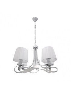 Abajur Baeza 5xe14 Cromo Branco Abajur Regx55x55 Cm