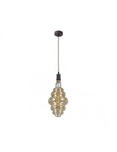 Colgante Loreto 1xe27 Marron/ambar Bombilla Incluida 8w 3000k 620lm Regx20x20 Cm