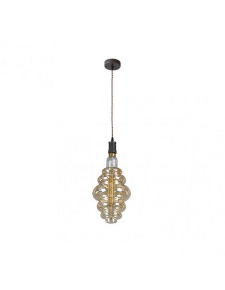 Loreto Pingente 1xe27 Lâmpada Marrom/Âmbar Incluída 8w 3000k 620lm Regx20x20 Cm