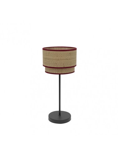 Sobremesa Roque 1xe14 Natural/rojo 41x18x18 Cm