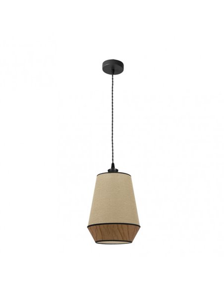 Pingente Sino 1xe27 Saco/marrom Regx30x30 Cm