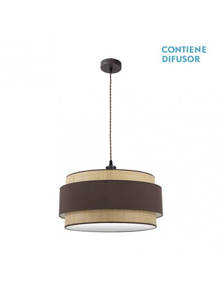 Colgante Kandy 3xe27 Natural/marron Regx60x60 Cm