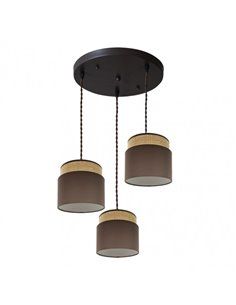Plafon Kandy 3xe27 Natural/marron Regx39x39 Cm