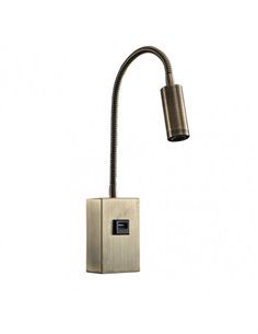 Aplique Capote de Couro 3w 4000k com USB E Interrupt. 43x6x4 Cm 285lm articulado e ajustável