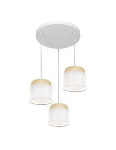 Plafon Kandy 3xe27 Natural/blanco Regx39x39 Cm