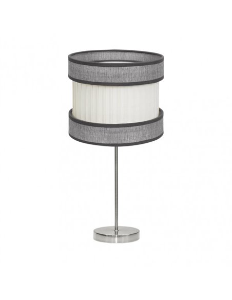 Sobremesa Alto Home 1xe27 Niquel/gris-beis 61x30x30 Cm