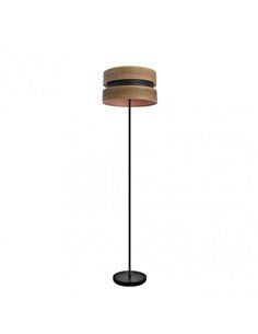 Pie Salon Colet 1xe27 Negro/madera Oscura 160x40x40 Cm