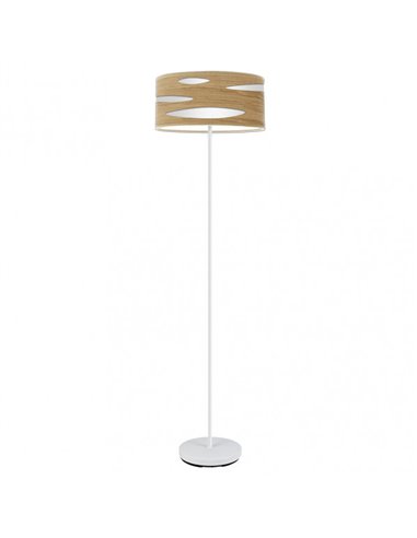 Odra Pé de Sala 1xe27 Branco/Madeira Clara 165x40x40 Cm