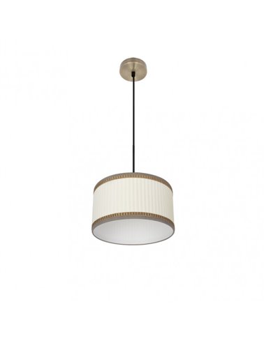 Pingente Soprano 1xe27 Couro/bege Regx30x30 Cm