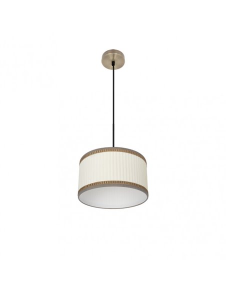 Pingente Soprano 1xe27 Couro/bege Regx30x30 Cm