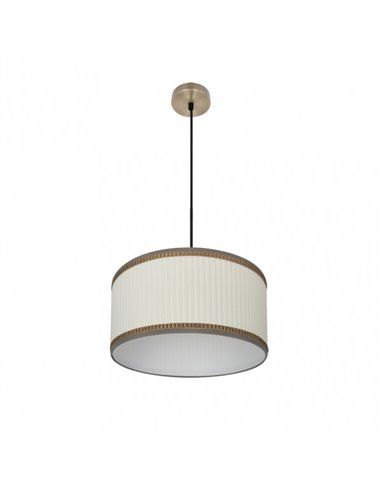 Pingente Soprano 1xe27 Couro/bege Regx40x40 Cm