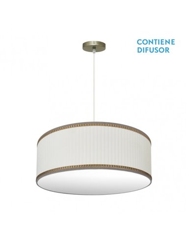 Pingente Soprano 3xe27 Couro/bege Regx60x60 Cm