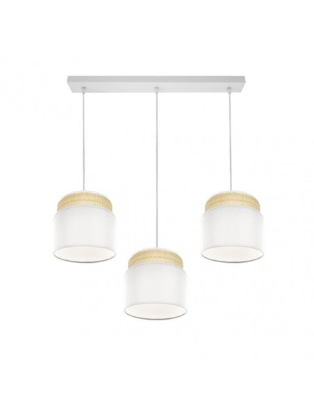 Regleta Kandy 3xe27 Natural/blanco Regx68x19 Cm