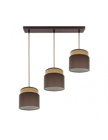 Regleta Kandy 3xe27 Natural/marron Regx68x19 Cm