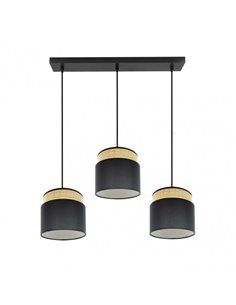 Regleta Kandy 3xe27 Natural/negro Regx68x19 Cm
