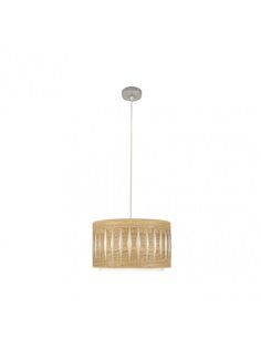 Colgante Alexandra 1xe27 Niquel/madera Clara Regx30x30 cm