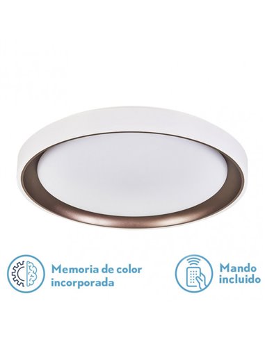 Plafon Luanda 72w 3000-4000-6000k Castanho 7x49,5x49,5 Cm regulador de intensidade 7200lm, com controle remoto e memória