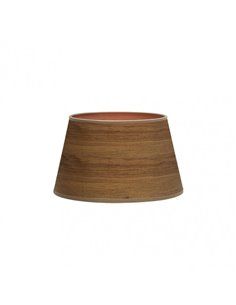 Pantalla Salma E27 Madera Oscura 30dx22dx17h Conica Abierta