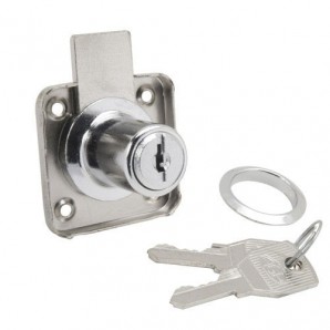 Fechadura de gaveta para móveis 361/20 mm. cromado