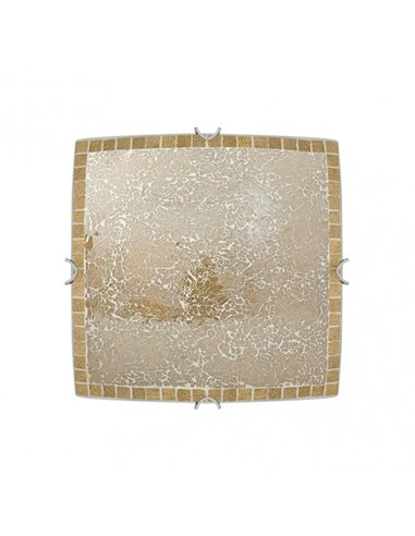 Plafon Cuadrado Tenor 2xe27 Ambar Mosaico 9x30x30 Cm