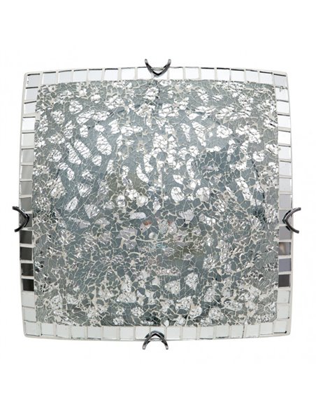 Plafon Quadrado Tenor 3xe27 Mosaico Cromado 10x40x40 Cm
