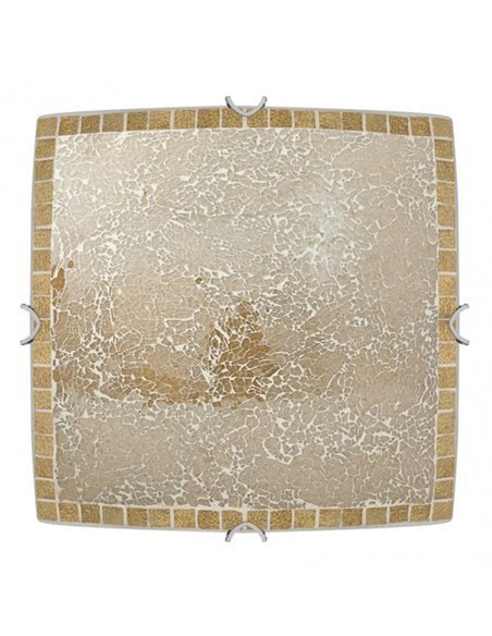Plafon Cuadrado Tenor 3xe27 Ambar Mosaico 10x40x40 Cm