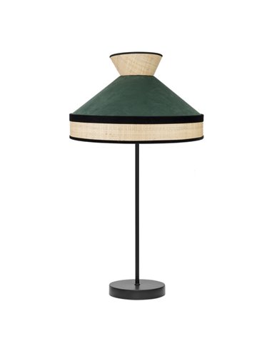 Sobremesa Alto Fabrizio 1xe27 Natural/verde Botella 61x30x30 Cm