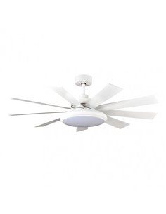 Ventilador de Teto DC Pireo 36W Branco 9 Lâminas Branco Faia