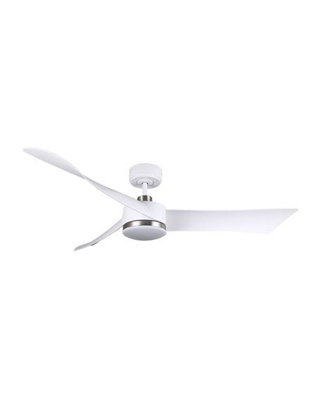 Ventilador Dc Tempel 26w Blanco/niquel 3 Aspas 132d 6vel. 3 Colores 2950lm  C/remoto Y Temporizador