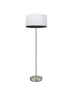 Pé de Sala Tatiana 1xe27 Níquel/madeira branco-preto 162x40x40 Cm