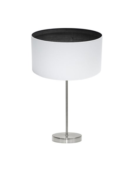 Sobremesa Tatiana 1xe27 Niquel/blanco-mad.Negra 63x30x30 Cm