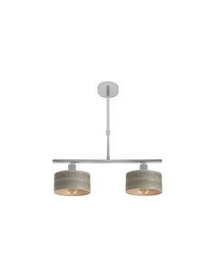Lampara Gilda 2xe14 Cromo/madera Gris Regx43x14 Cm