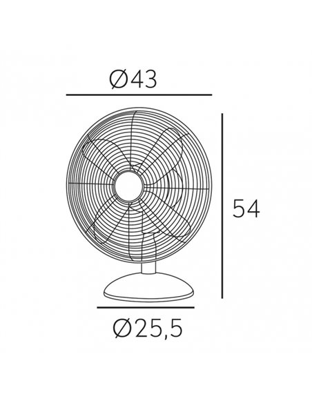 Table Fan Pali Chrome 50w 3 Vel 43 D Oscillating