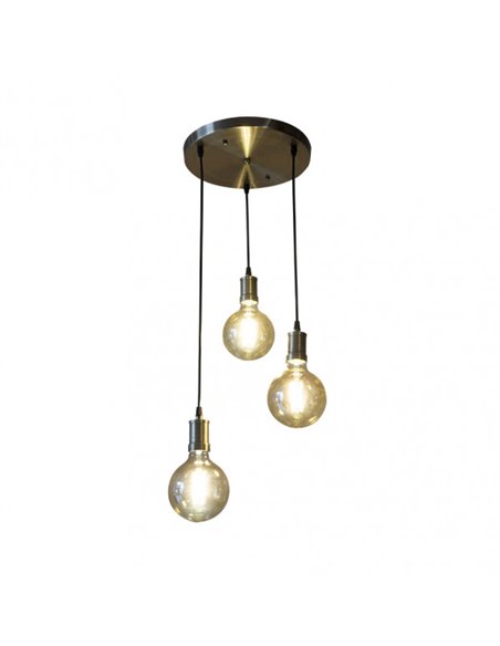 Celso Lâmpada 3xe27 Lâmpadas Couro/Âmbar Inclusas 24w 2700k 2250lm Regx36x36 Cm