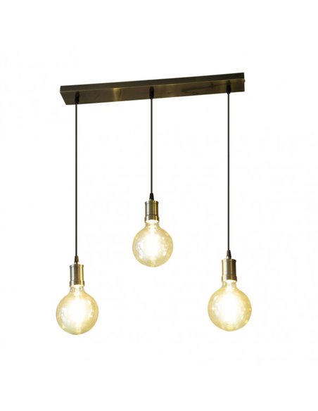 Celso Lâmpada 3xe27 Lâmpadas Couro/Âmbar Inclusas 24w 2700k 2250lm Regx64x13 Cm