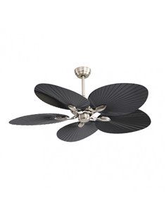 Ventilador  Dc Chaw 24w 2950lm Niquel/negro 5asp.6vel.132d  C/remoto, Memoria Y Temp.3000-4000-6000k 2