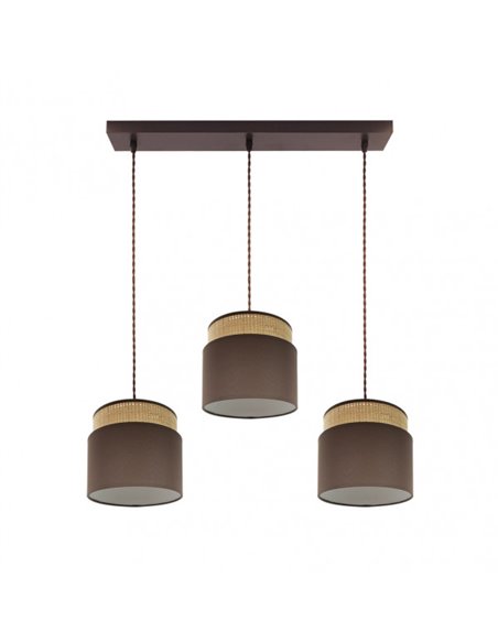 Striscia Kandy 3xe27 Naturale/marrone Regx68x19 Cm