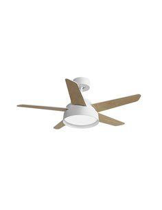 Ventilador 25w Dc Blanco Lebeche 5 Aspas Rev.  Blanca/haya 6 Vel. 3000-4000-6000k 132d Remoto,memoria Y Temporizador 2