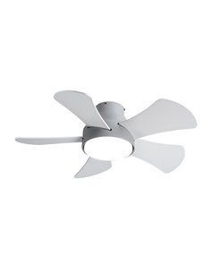 Ventilador 25W DC Cinza Gregario 5 Lâminas Branco/Faia 2