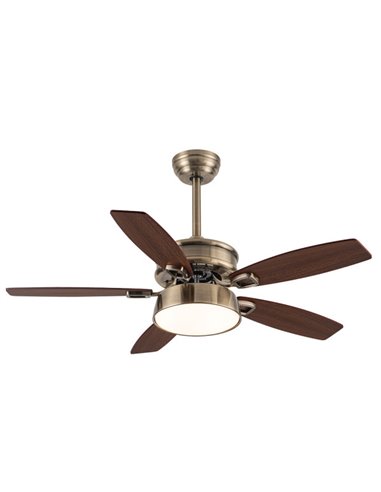 Ventilatore 30w Dc Braw Pelle 5 Pale Noce/Rovere 6 velocità 3 Colori 106.7d con Telecomando, Memoria E Timer 2850lm